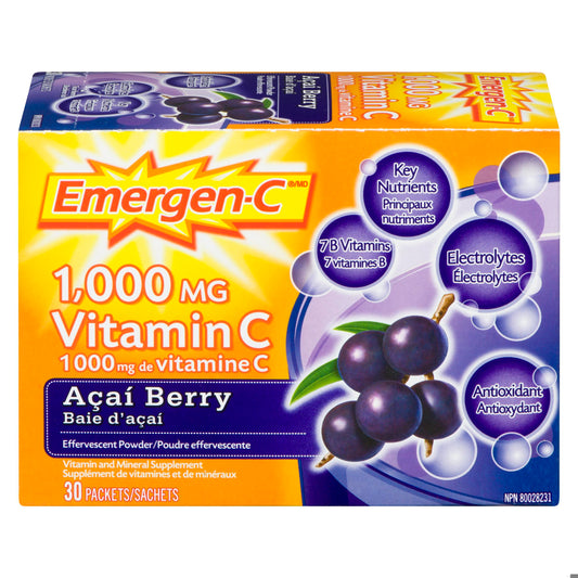 EMERGEN C 1000MG BERRY/ACAI PK 30