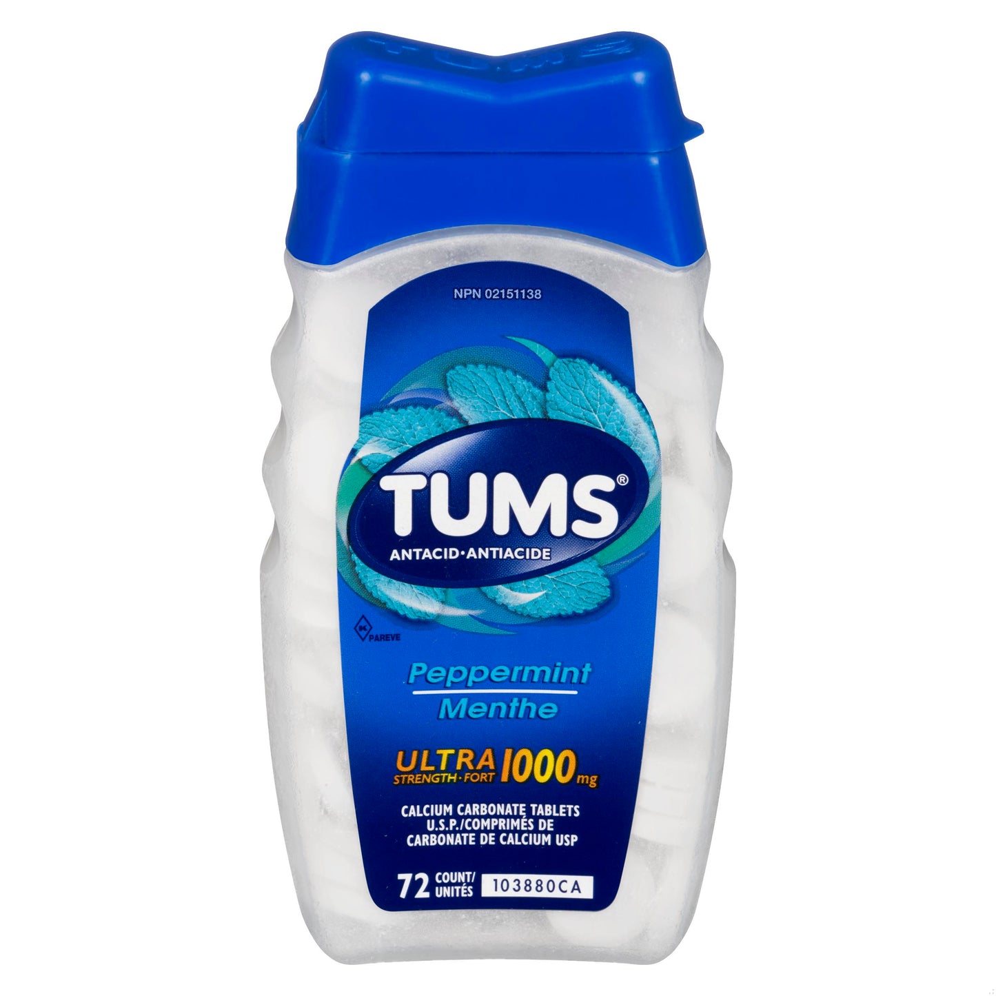 TUMS ULTRA PEPPERMINT TB 1000MG 72