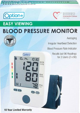 OPTION+ BLOOD PRESSURE MONITOR EASY TO READ