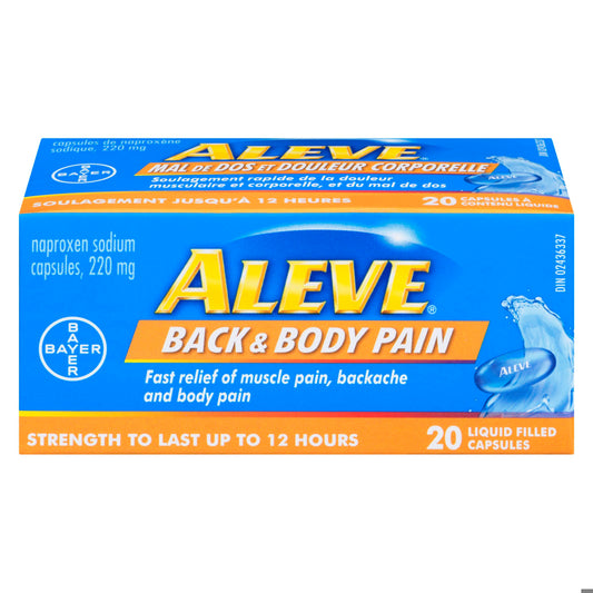 ALEVE BACK & BODY CAPS 220MG 20