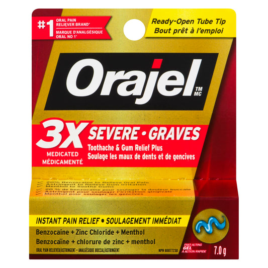 ORAJEL SEVERE TRPL MED G