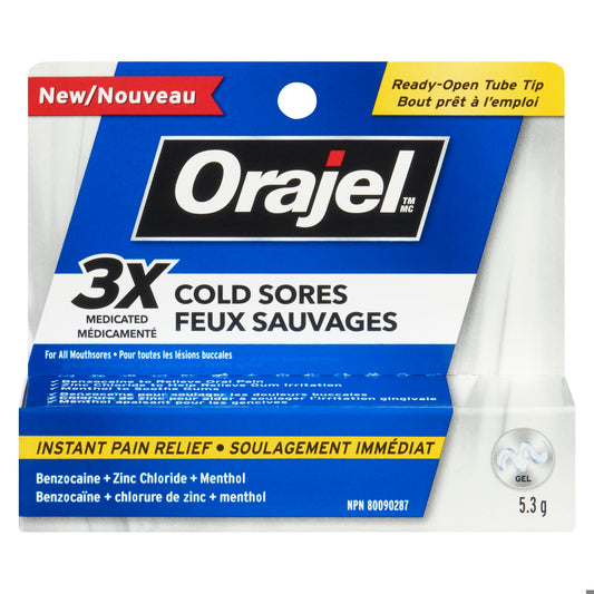 ORAJEL COLD SORES 3X MEDICATED GEL 5.3G