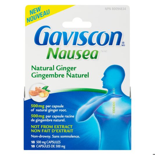 GAVISCON NAUSEA GINGER NATURAL TB 18