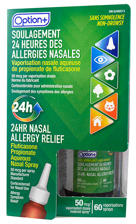 OPTION+ NASAL ALLERGY RELIEF SP 50MCG 60SP